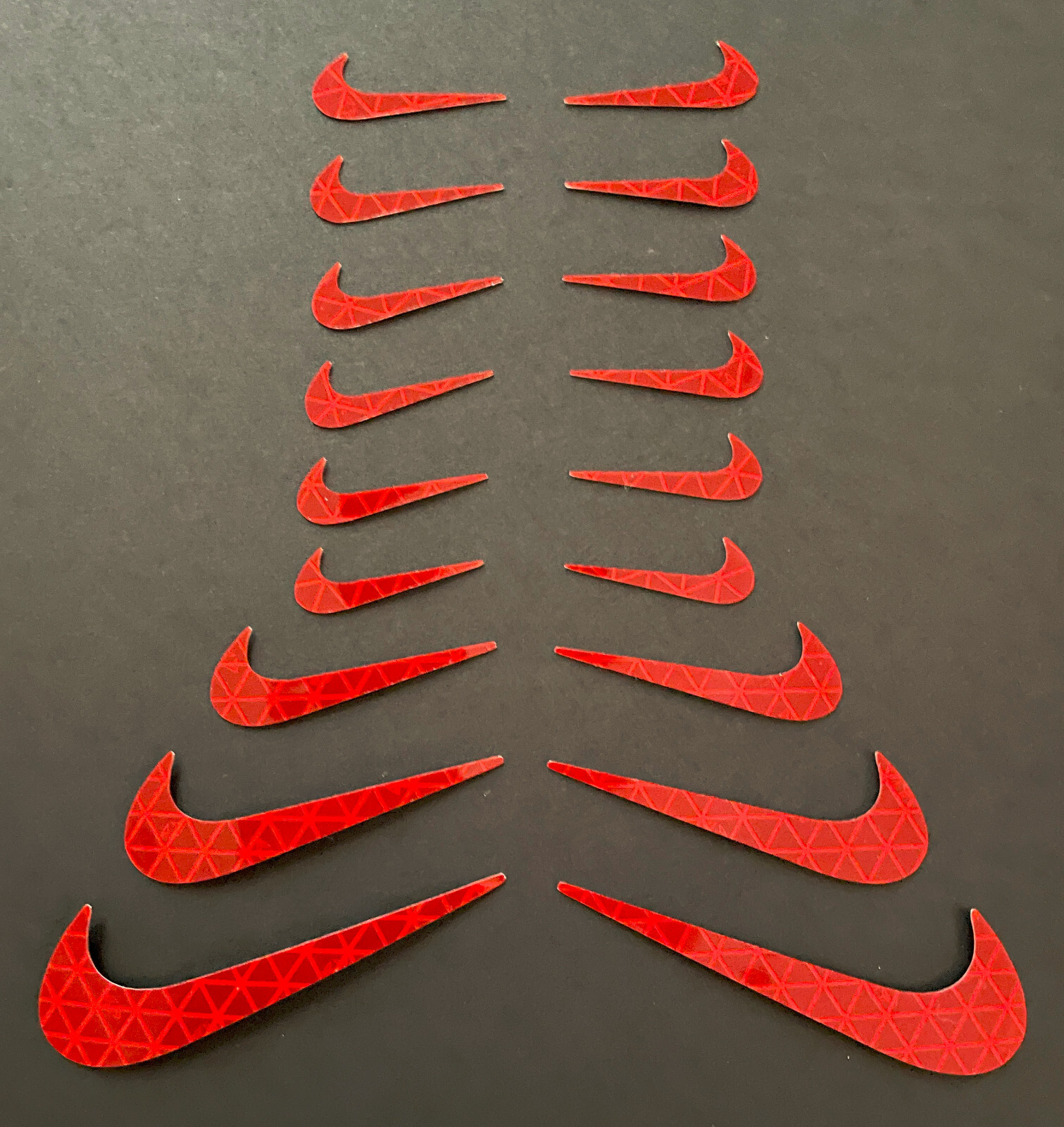 Nike Swoosh Logo Mini Stickers Decals Reflective Reflector Pack Flexible