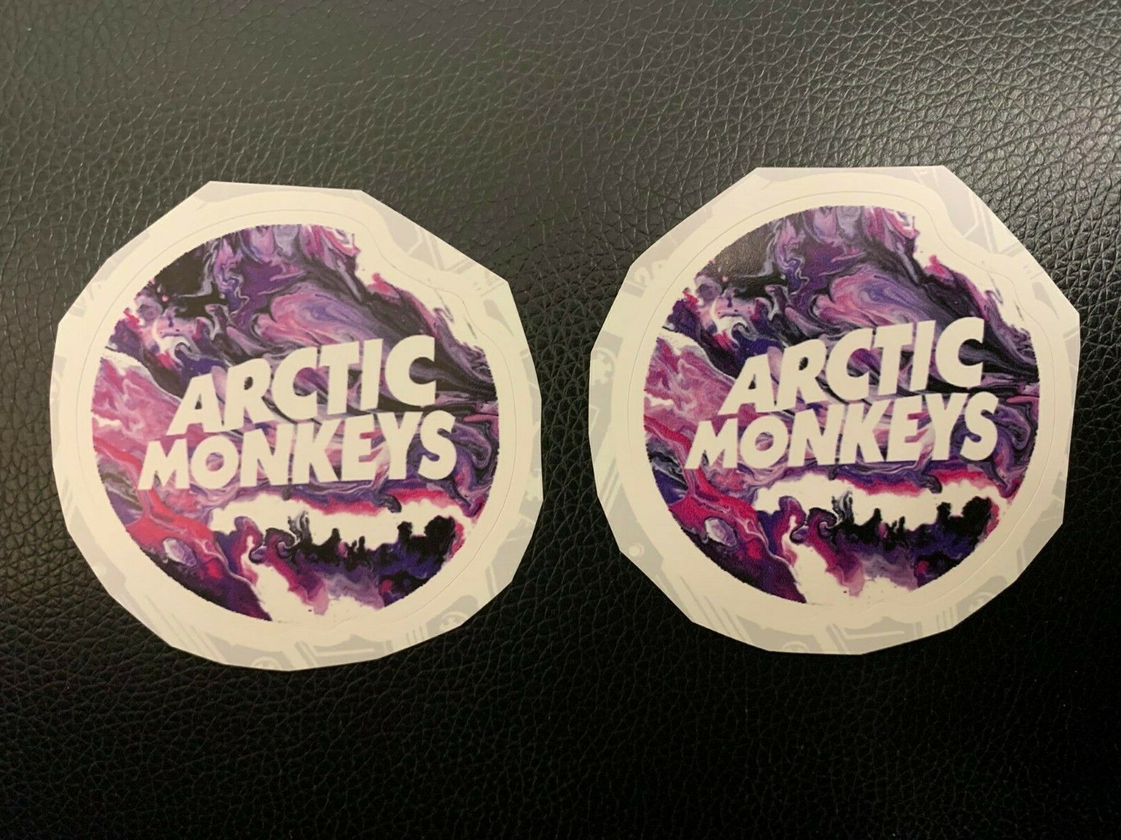 Lot (2) ARCTIC MONKEYS 2 1/4″ x 2 1/4″ Band Logo STICKERS FAST FREE SHIP! Purple
