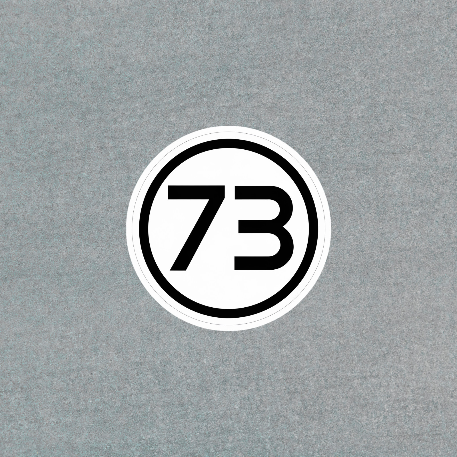 73 Number Sticker Black White Circle Minimalist Car Laptop Decal Vinyl #5825