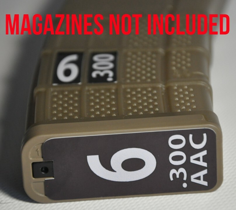 .300 AAC MAG STICKERS fits LANCER L5AWM 30 ROUND MAGS GREY 1-6