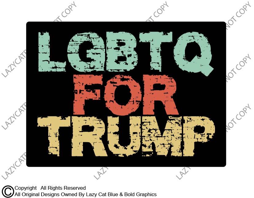 LGBTQ For Trump Decal Sticker Vance MAGA 2024 Vote Pride Ally Retro Make Great