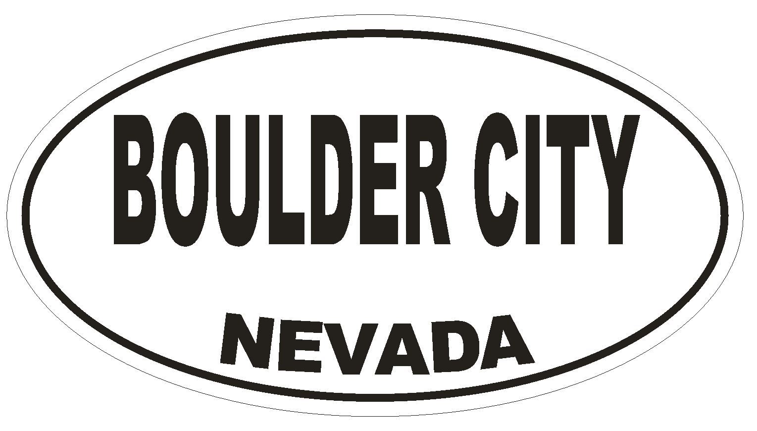Boulder City Nevada Oval Bumper Sticker or Helmet Sticker D2889 Euro Oval