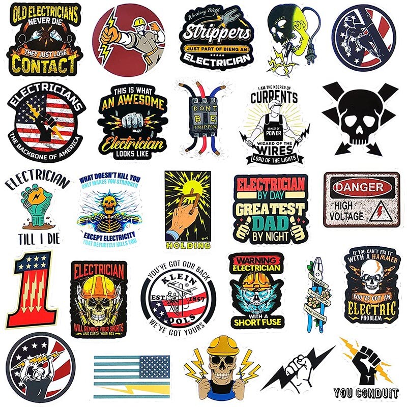 100 Pack Hard Hat Stickers HardHat Sticker & Decals, Helmet, Flask, Bottle Lot