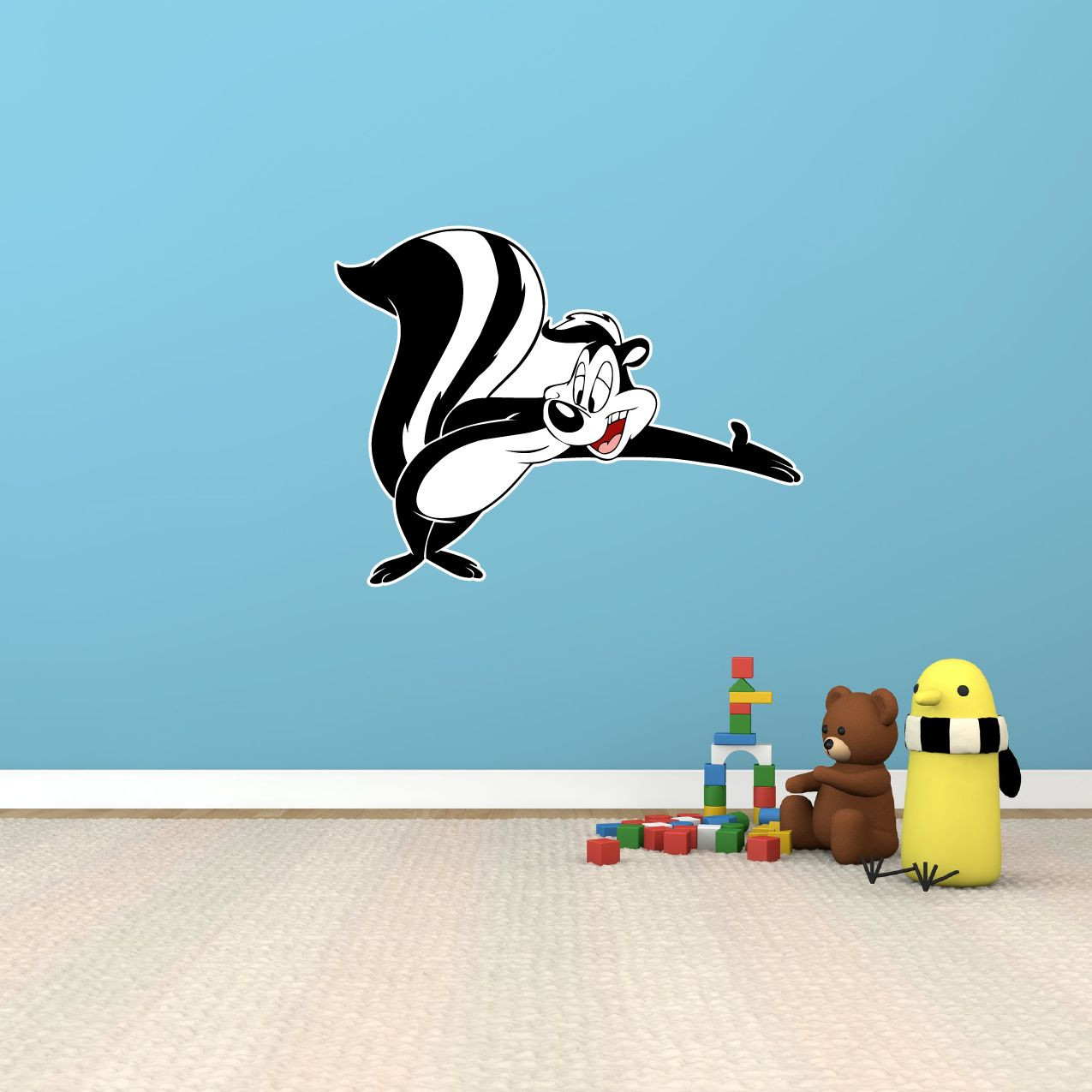 Pepe Le Pew French Skunk Cartoon Kids Room Wall Decor Sticker Decal 25″X18″