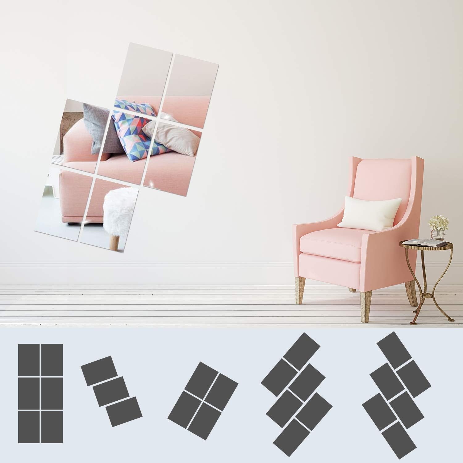 Versatile 20 Pcs 4”x 6” Frameless Stick-On Mirror Sheets for Home & Classroom