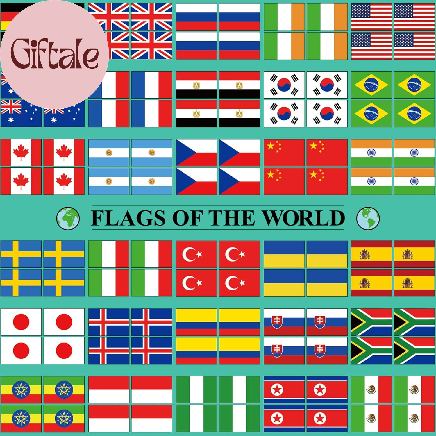 3000 Pcs World Flag Stickers for Kids Country Flag Small International Passport