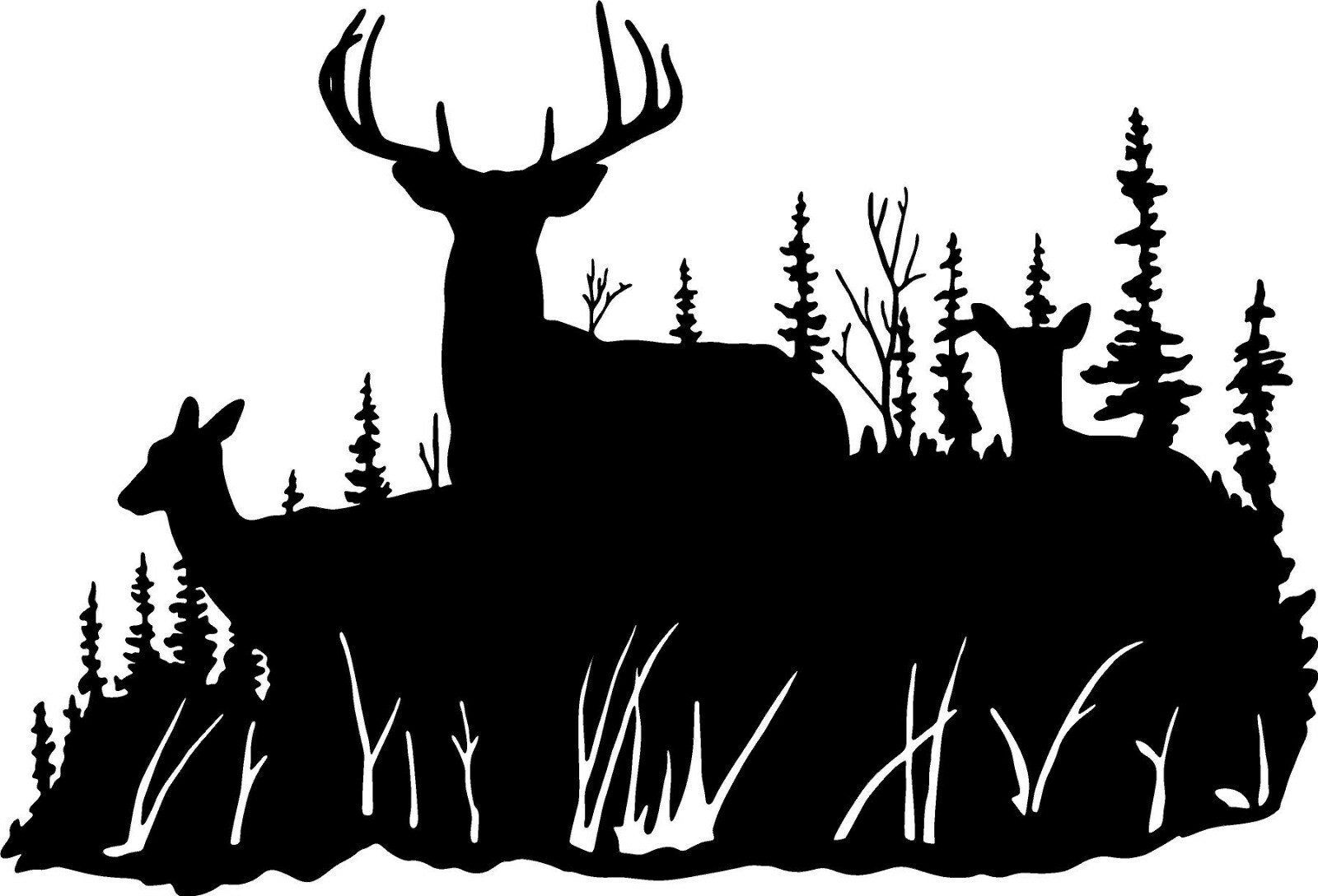 Deer Doe Family #2 Vinyl Decal Home Décor 20″ x 30″