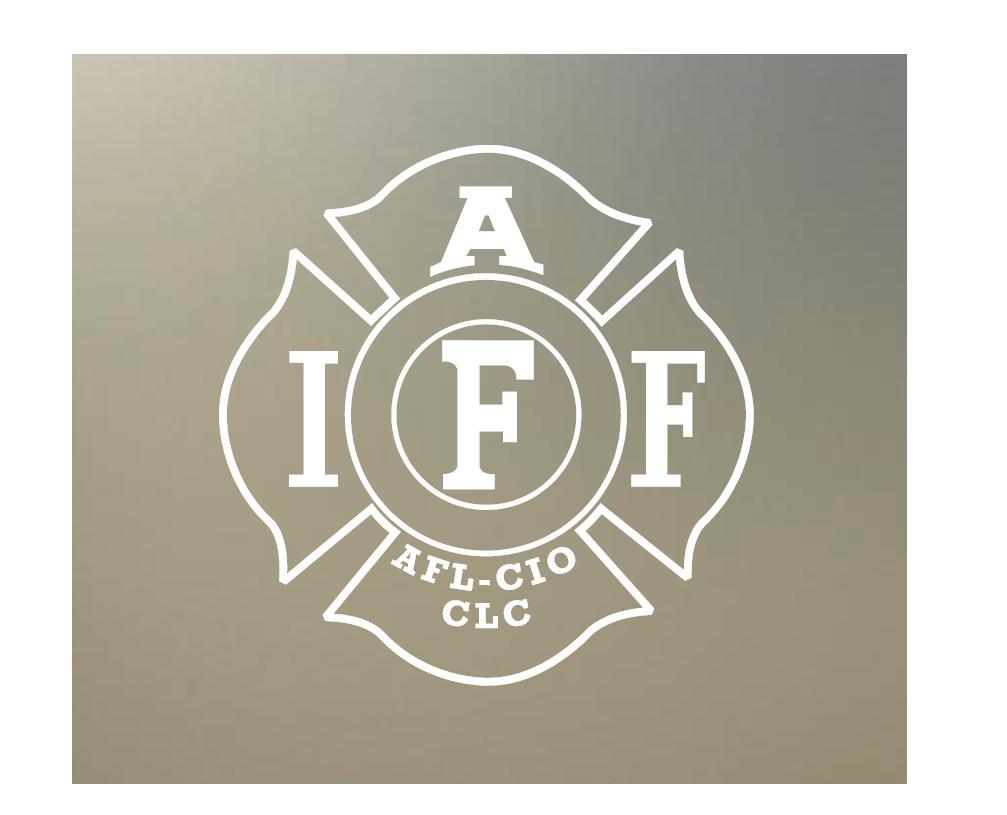 TWO 4″ IAFF die dye cut new vinyl Decal sticker fire fighter plain clear S037