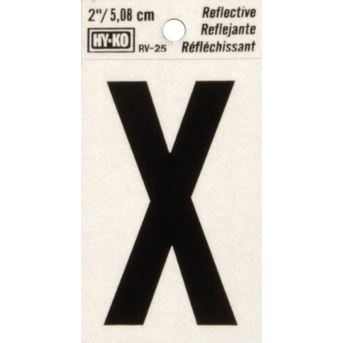 Hy-Ko Vinyl 2 In. Reflective Adhesive Letter, X RV-25/X Pack of 10 Hy-Ko RV-25/X