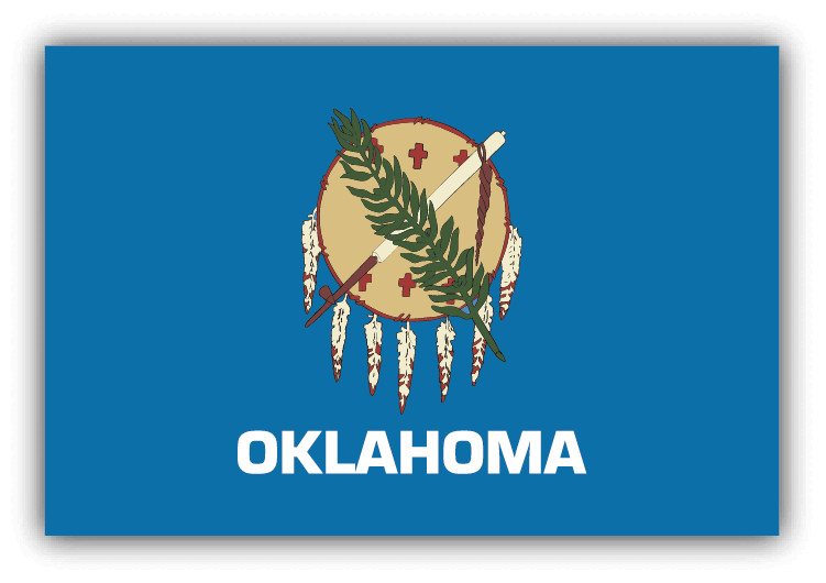 Oklahoma State Flag Car Bumper Sticker Decal