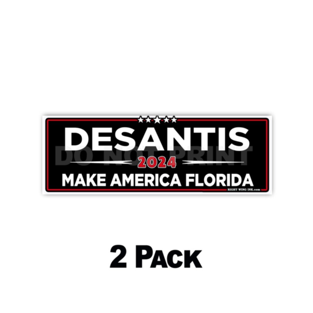 Desantis 2024 Make America Florida 2024 Red & White Black Stickers Decals 2 Pack