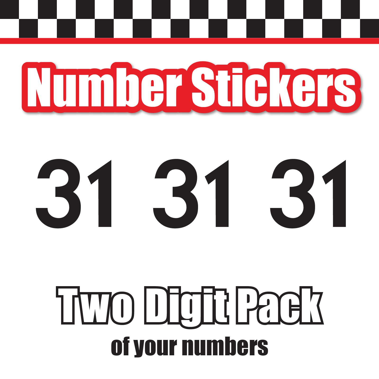 3x 3 Digit Custom Single Number Stickers Decal Locker Door Mailbox NO Movement