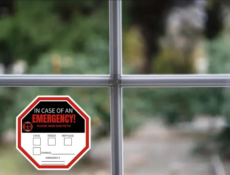 In case of an emergency sticker | pet stickers | home stickers | custom stickers