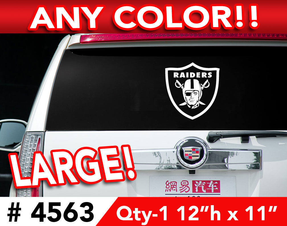 OAKLAND RAIDERS LARGE DECAL STICKER 12″h x 11″w ANY 1 COLOR