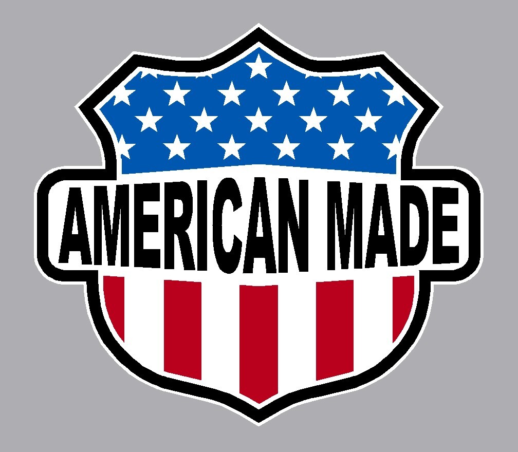 Reflective Vinyl American Made Flag Shield Car or Helmet Decal multiple sizes