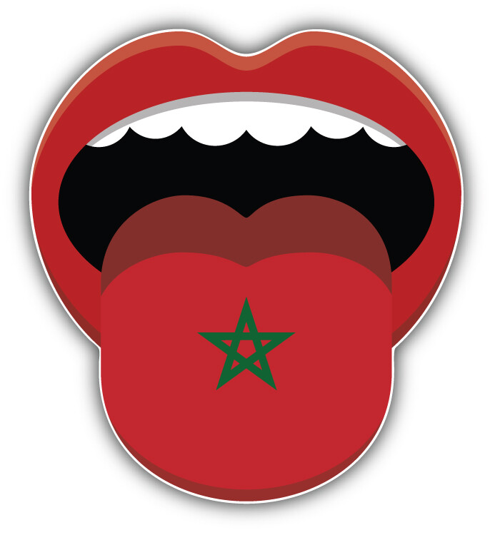 Morocco Flag Mouth Car Bumper Sticker Decal