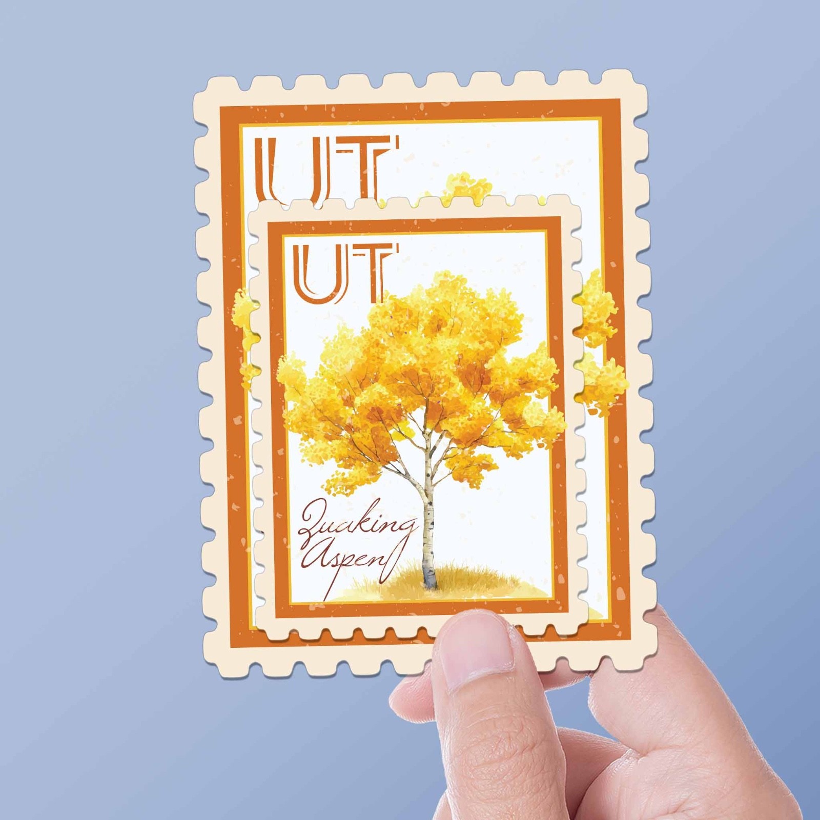 Utah State Tree Quaking Aspen Sticker – UT Vintage Stamp Decal