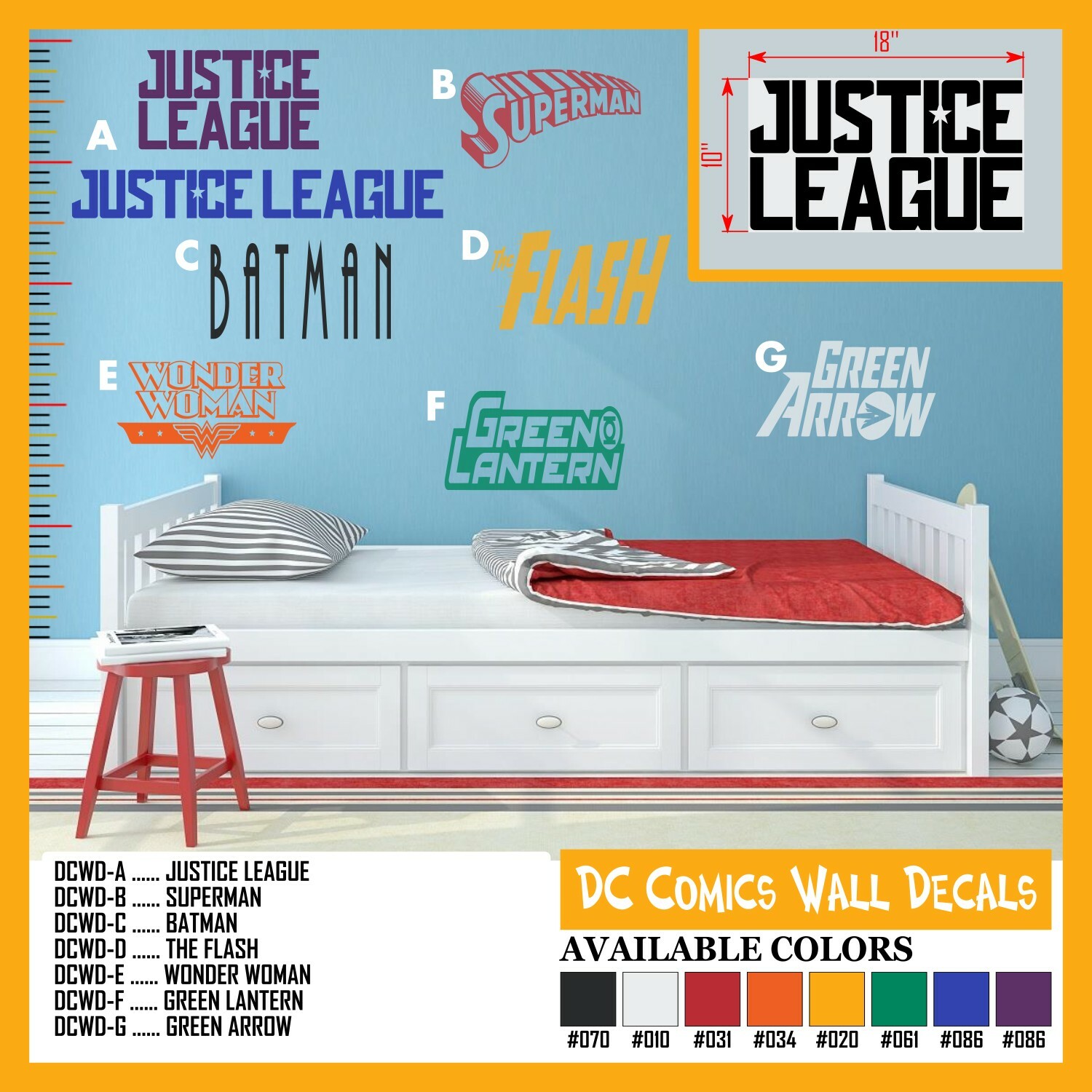 DC Comics 18-Inch Title Logo Vinyl Wall Art