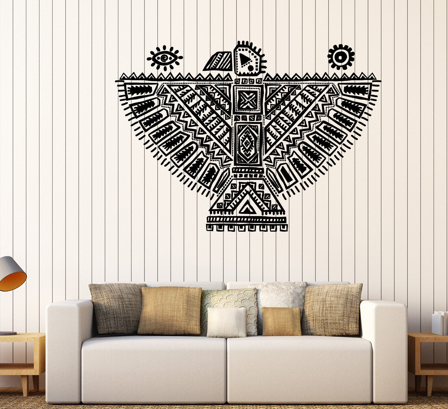 Vinyl Decal Vintage Ethnic Bird Animals Symbol Wall Sticker (n1028)