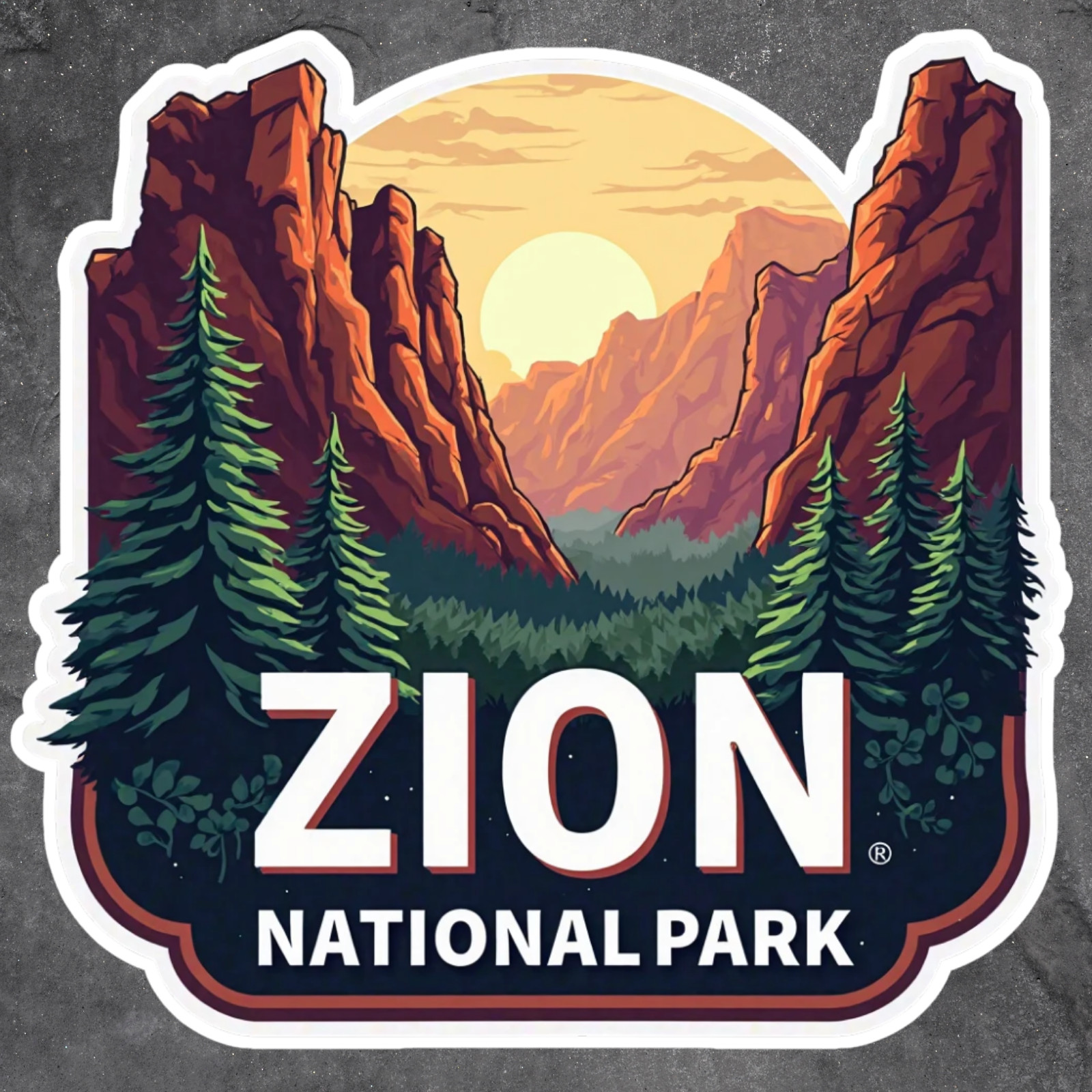 Zion national park sticker vinyl decal camping RV vacation window laptop mug