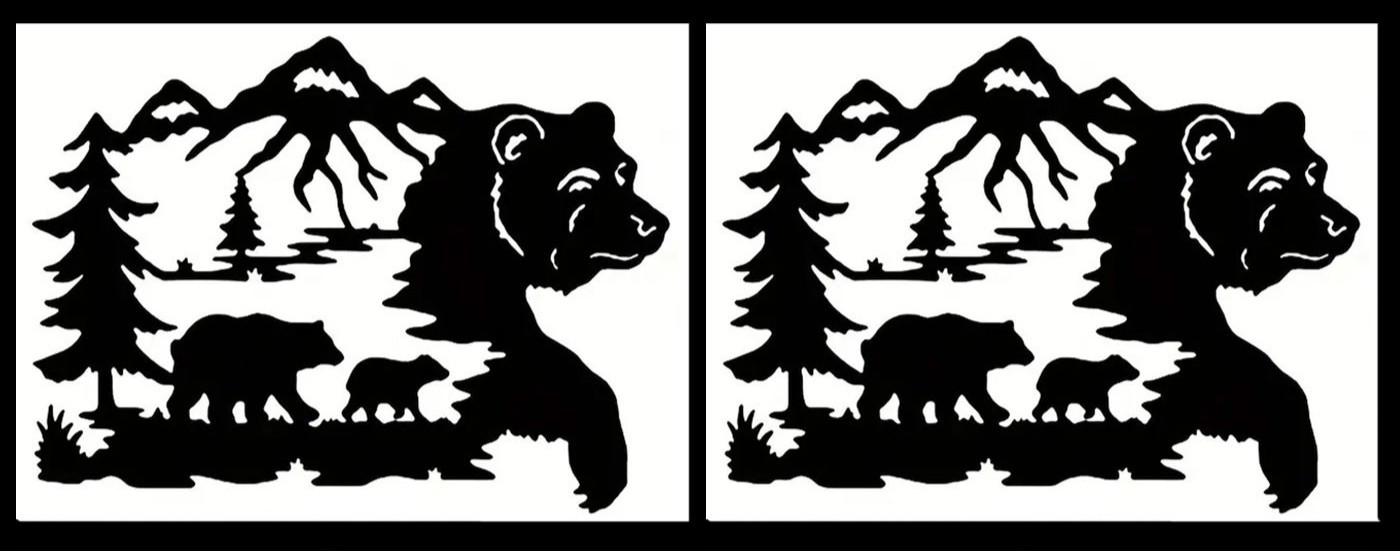 Bear Family Wildlife Scene Two Pack 7″ Vinyl Decal Car Truck Window Camper