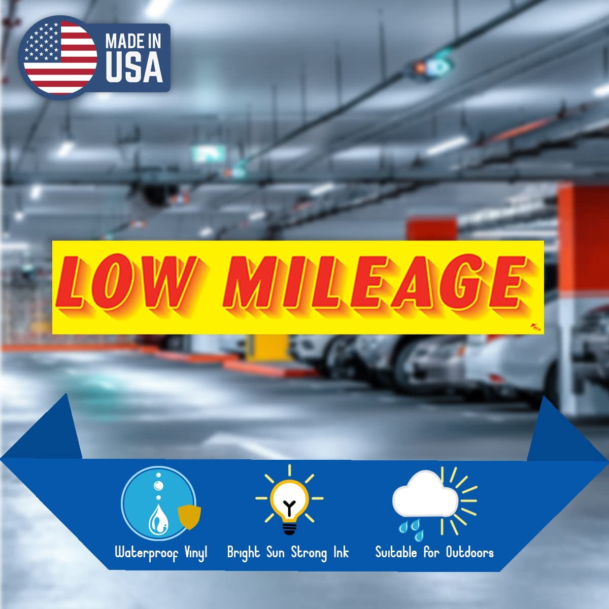 Low Mileage Windshield Stickers 12 Pack Dealership Advertising Sticker