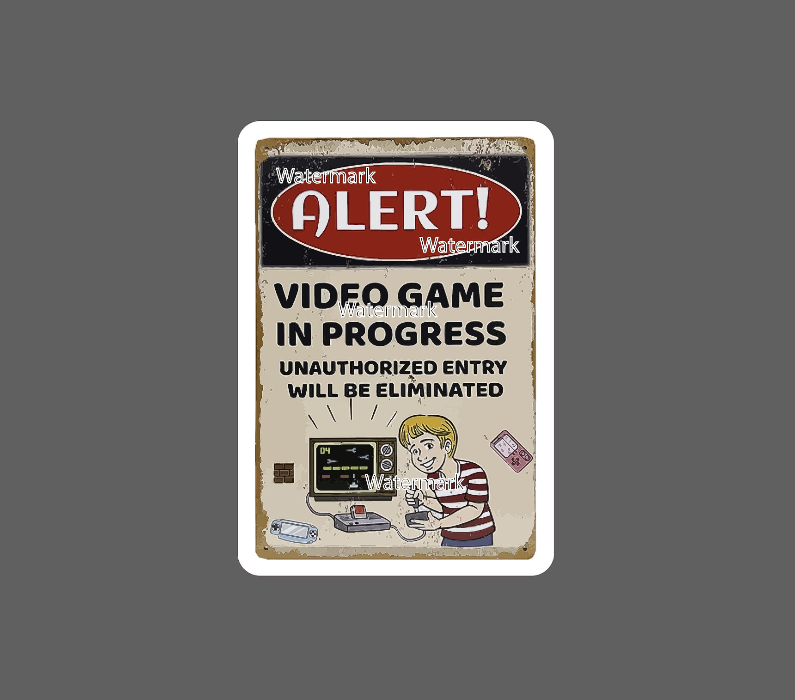 Alert Sticker Video Games In Progress Retro – Buy Any 4 For $1.75 EACH Storewide