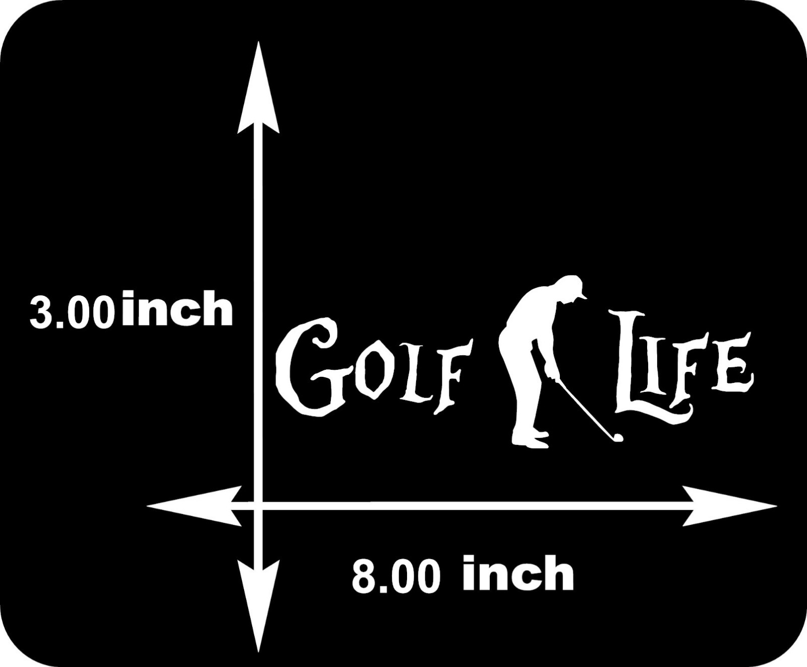 GOLF LIFE golfing Vinyl decal sticker truck car window clubs ball 8″ x 3″