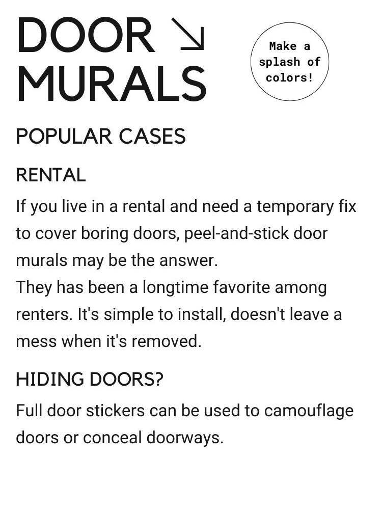 Art Deco Bronze Door Mural, Durable Laminated Sticker Cover, Single piece