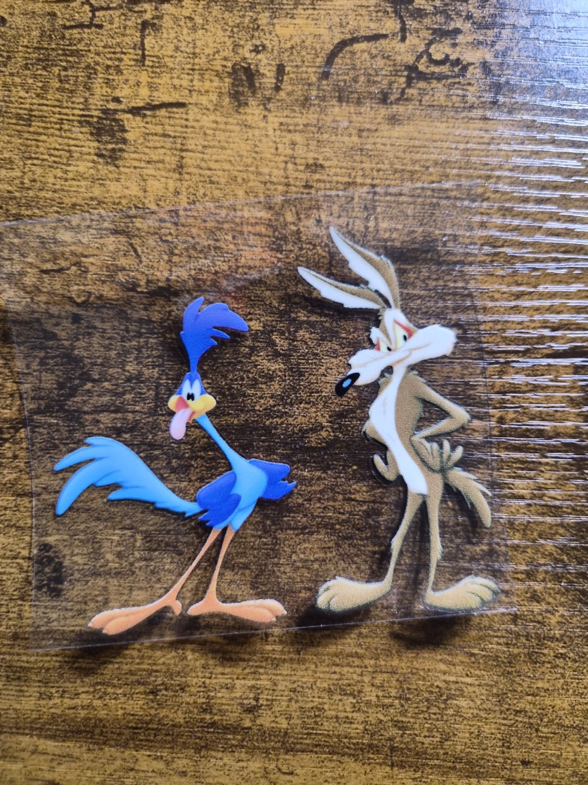 WILE E. COYOTE AND ROAD RUNNER UV DTF Decal Sticker waterproof USA NOT VINYL