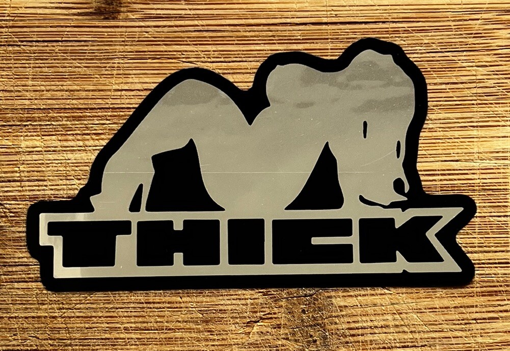 Vintage-inspired 4-inch Sexy Thick Seated Lady Mudflap Girl Vinyl Sticker