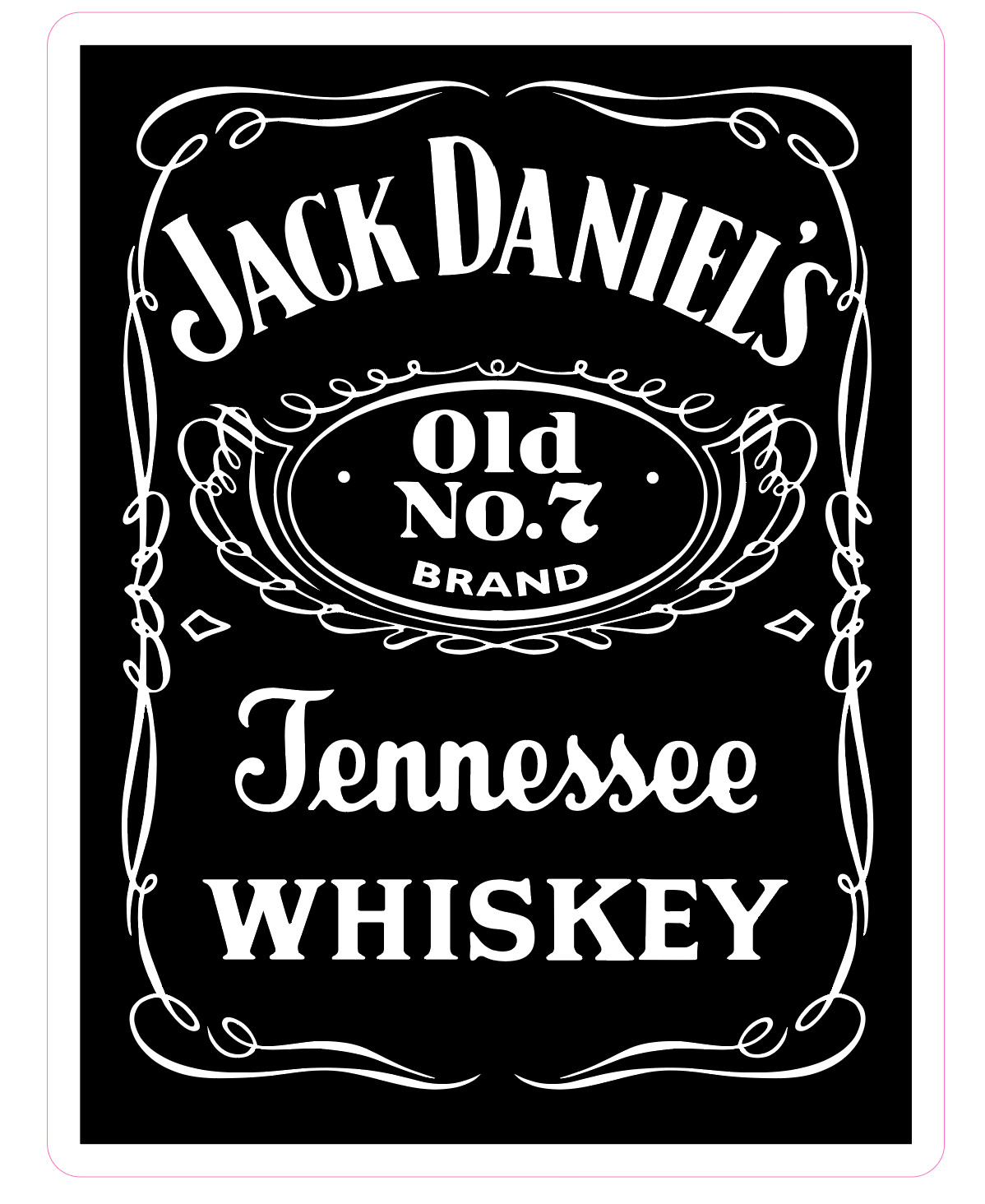 Jack Daniels Logo Vinyl Sticker – Waterproof, Multiple Sizes Available