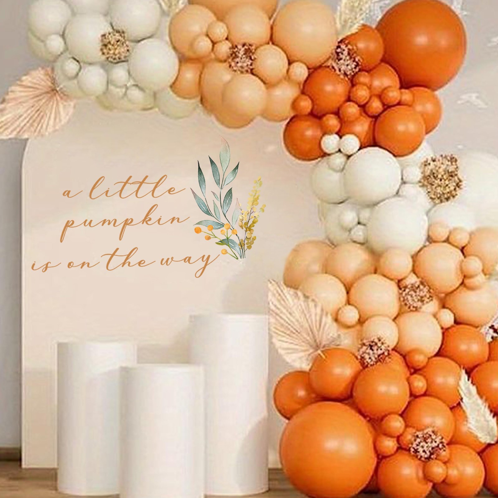 A Little Pumpkin is On The Way Decal – Baby Shower Party Wall Decal Sign,Gend…