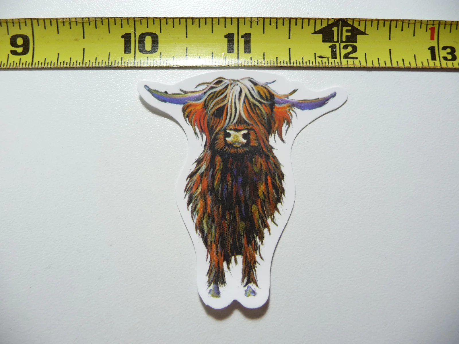 HIGHLAND COW CATTLE STARE LOOKING SMALL STICKER DECAL FARM RANCH LIVESTOCK
