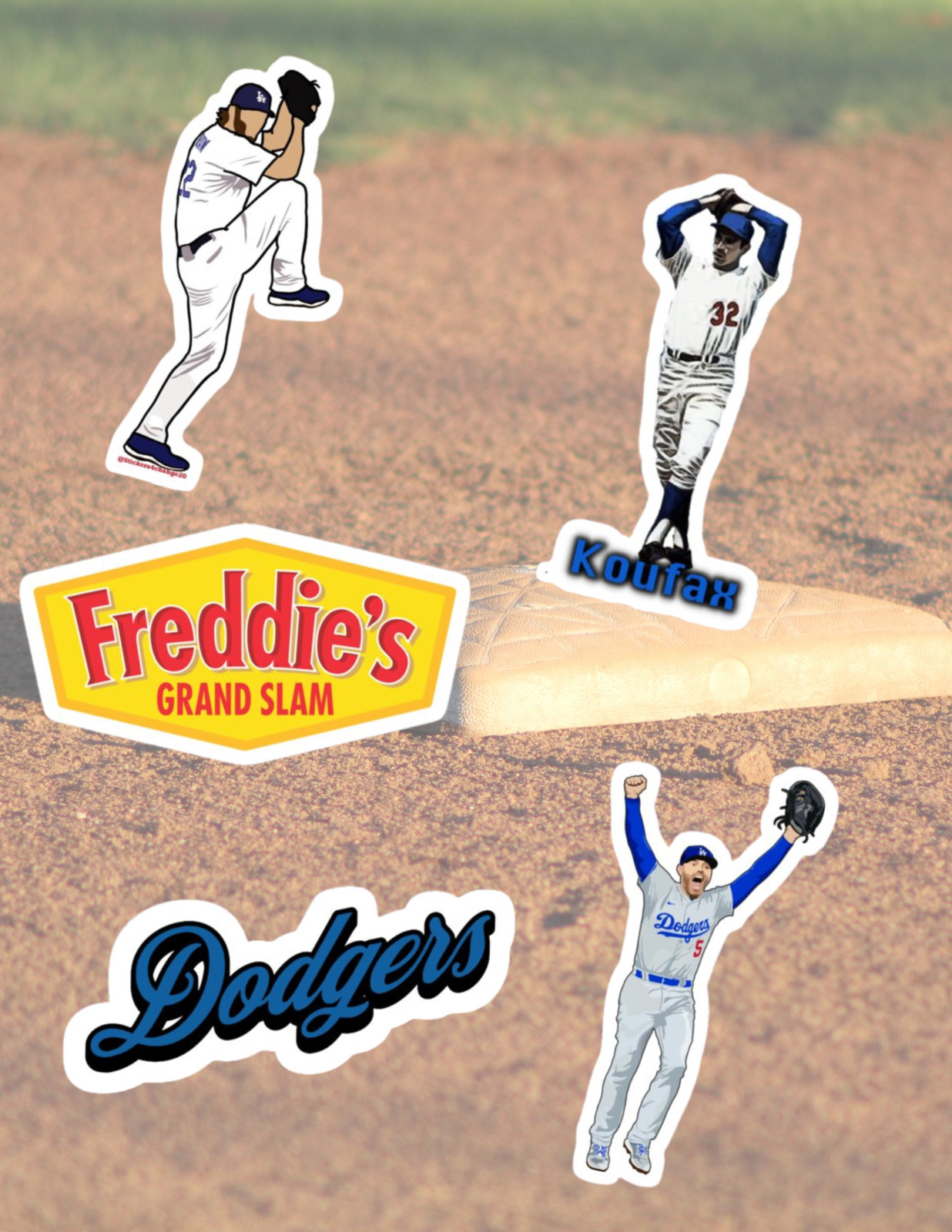 Dodgers baseball 5pk Sticker Pack