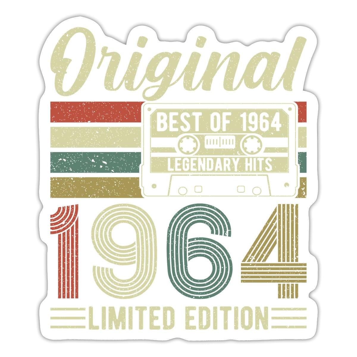 1964 Retro Legend Classic 60th Birthday Gift Sticker, max. 4 x 4″