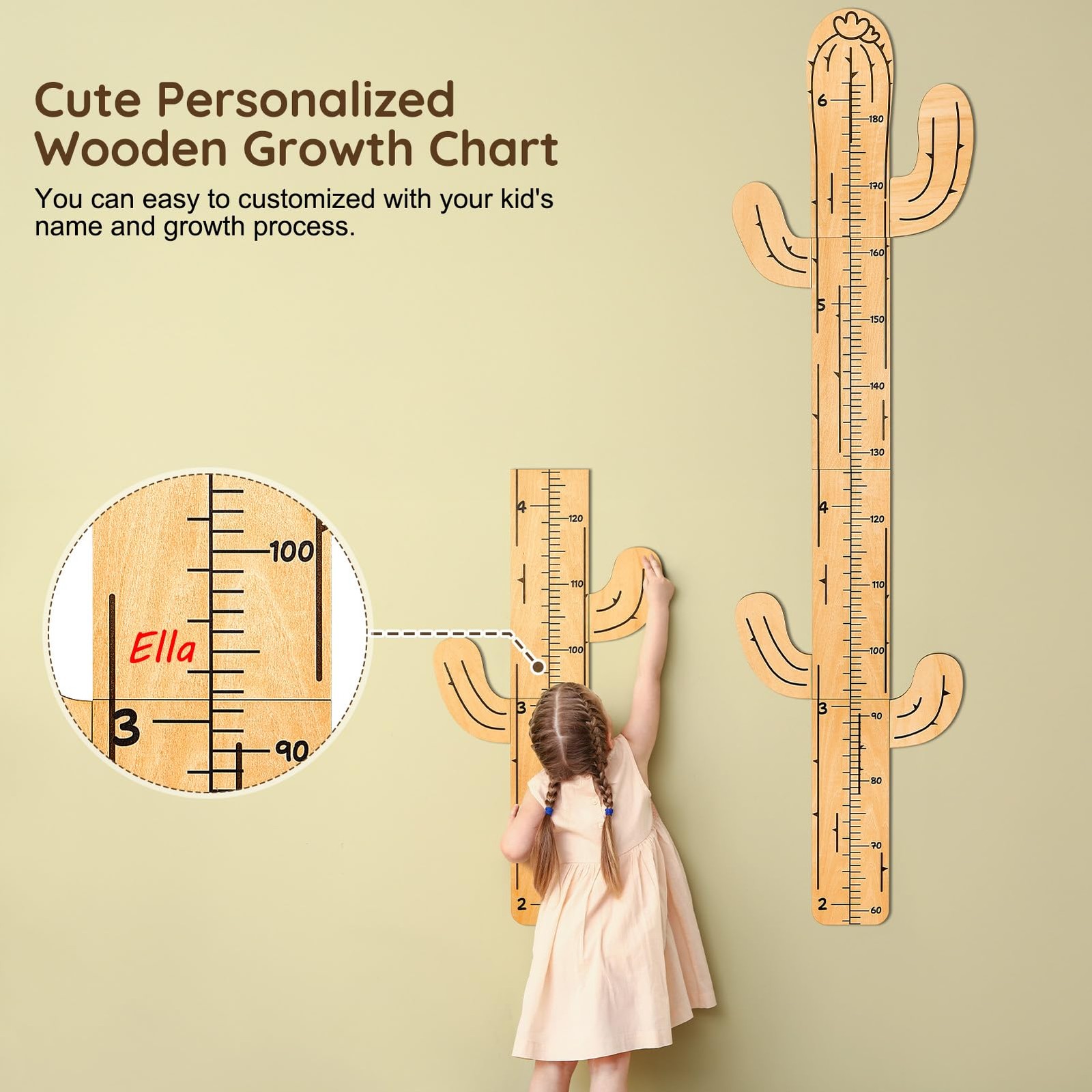 Beinou Growth Chart for Wall Wood Height Kids Measurement…