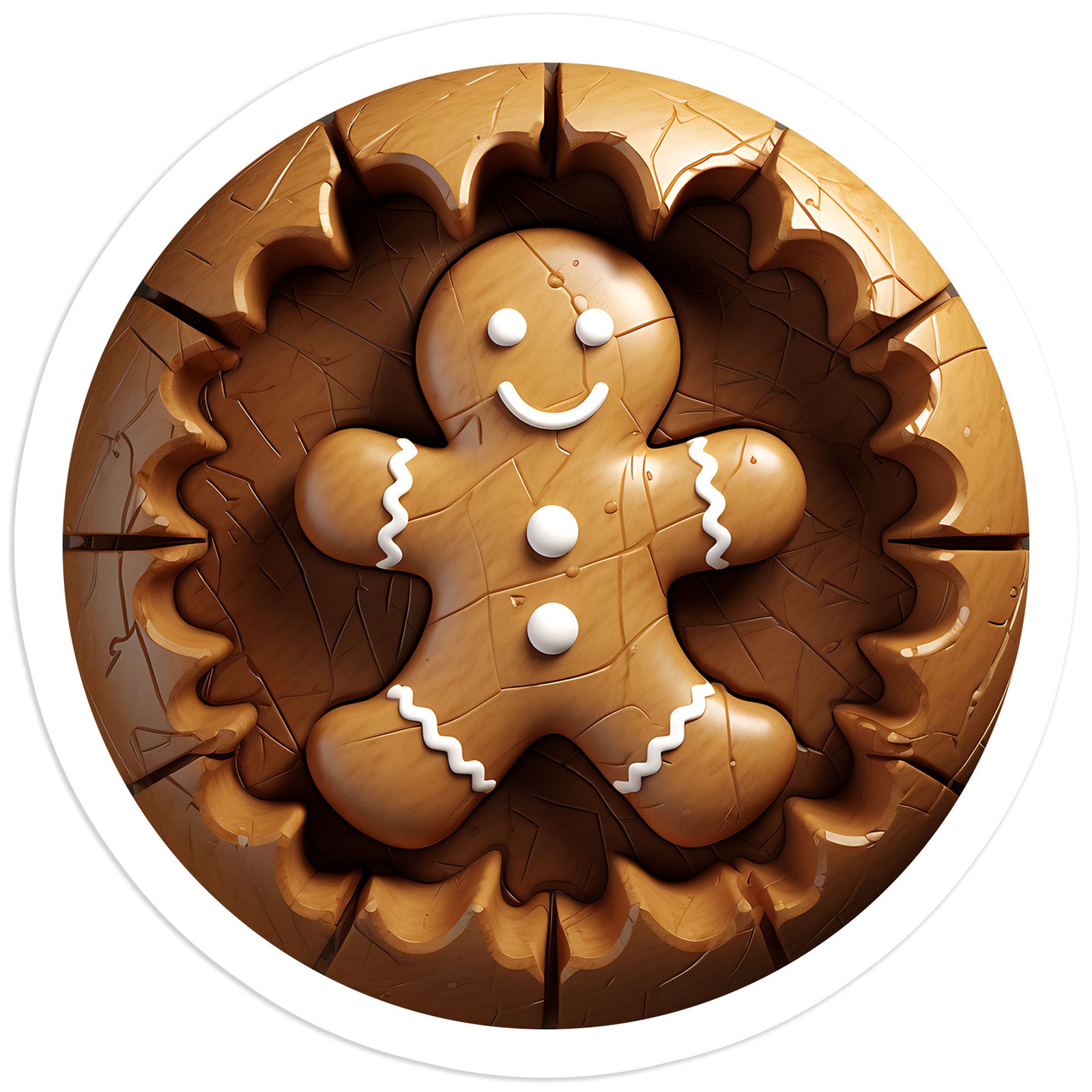 Gingerbread Cut Out Ornament – Vinyl Decal Sticker – Car Window Laptop – #1940