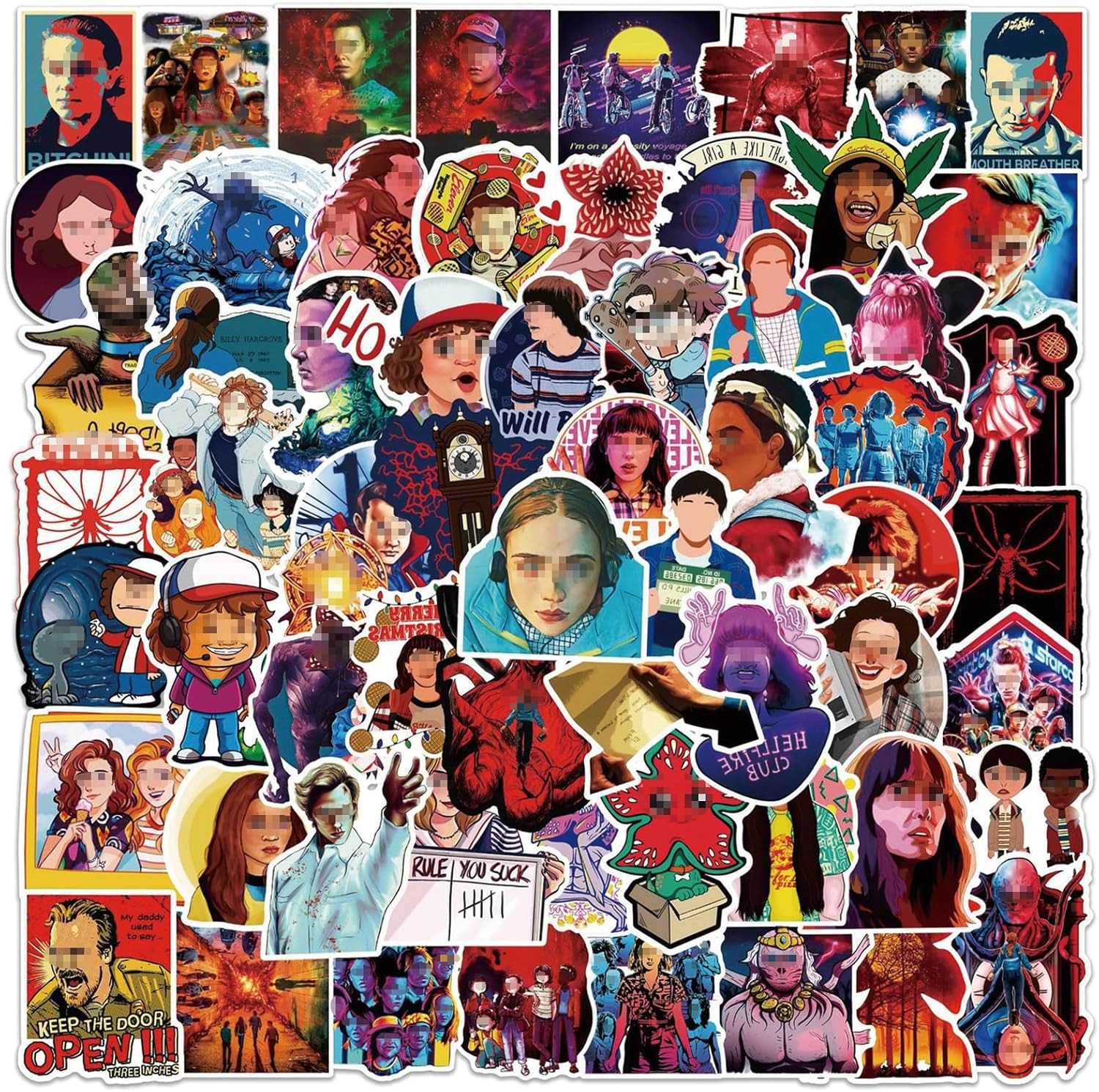 100Pcs Stranger Things 5 Stickers – Season 5 Movie Theme Stickers Decals – Water