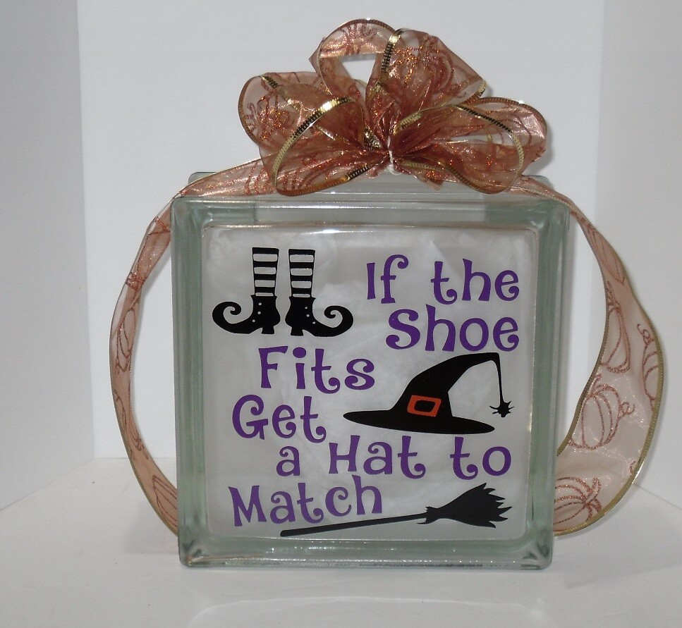 If the shoe fits Halloween decal sticker for DIY 8″ Glass Block