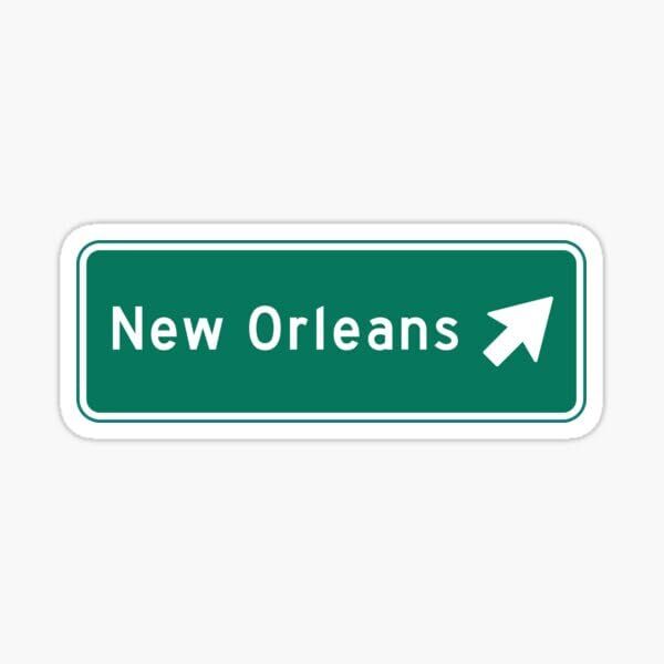 Travel to New Orleans Louisiana Nola Road Sign Landmark Vinyl Decal Sticker