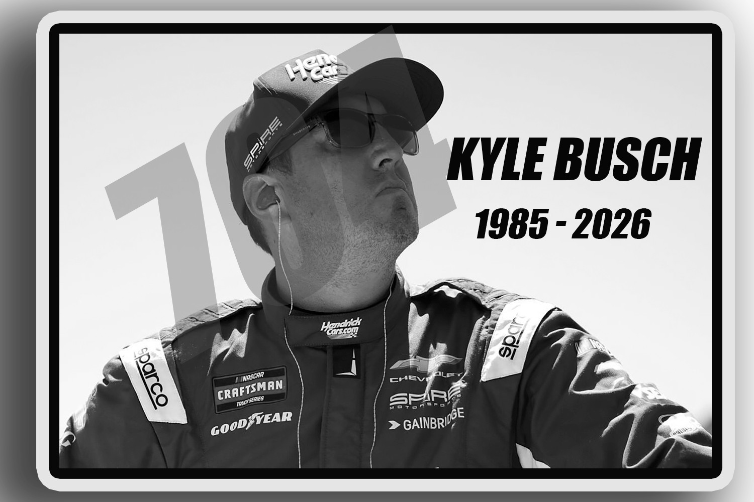 Kyle Busch REST IN PEACEMemorial 5” Sticker Tribute RIP
