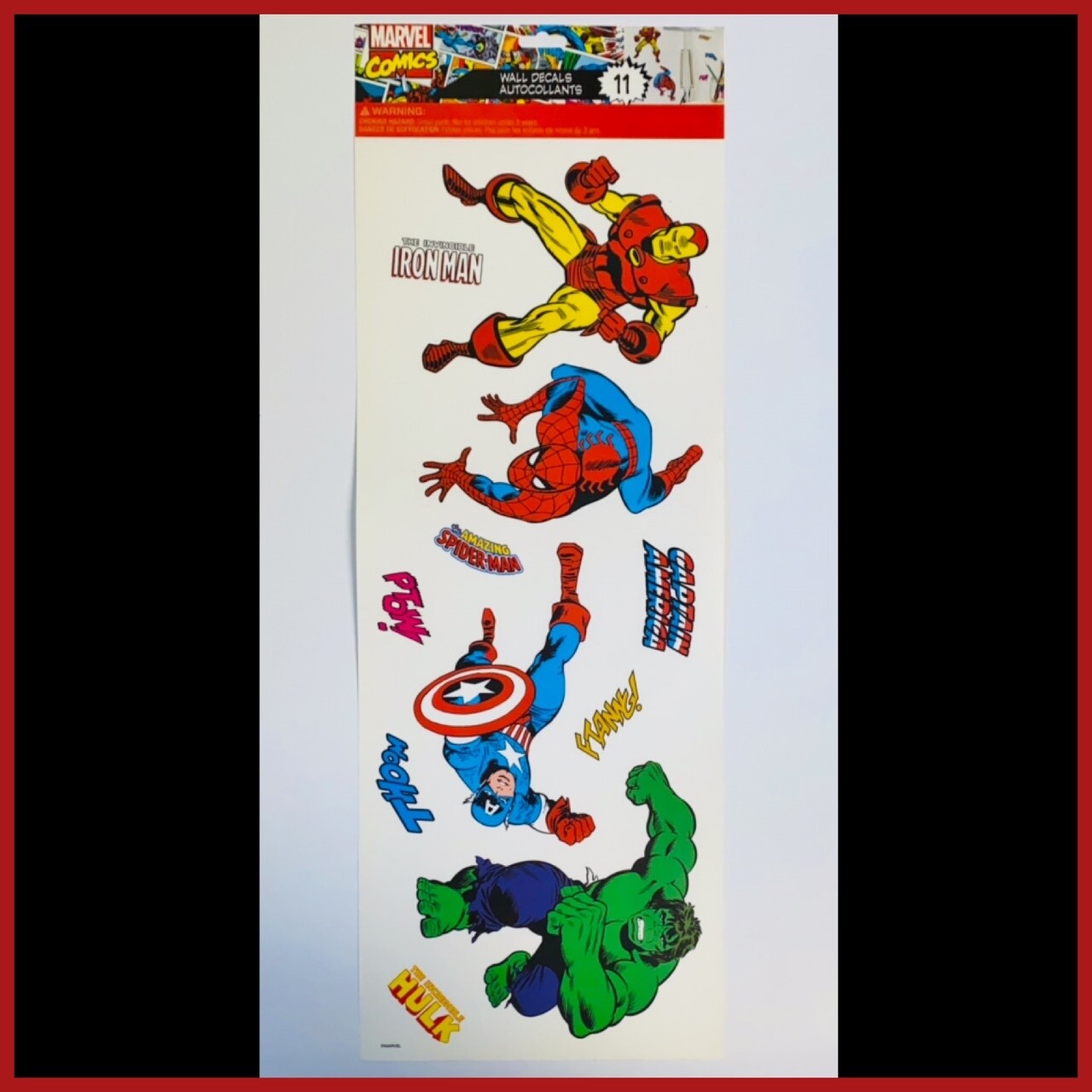 Marvel Comics SUPER HERO 11 Sticker Wall Decals SPIDER-MAN Iron Man HULK Captain