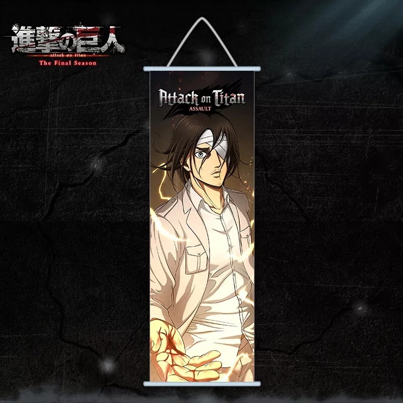 Attack On Titan Canvas Print With Rolling Frame 70×25Cm Eren Mikasa