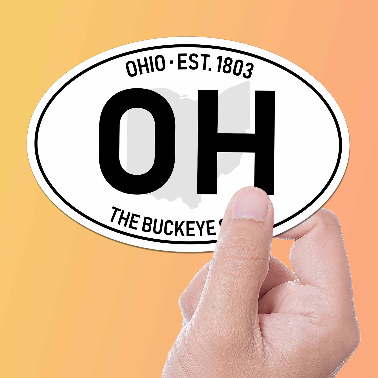 Ohio Classic White Oval Bumper Sticker – Cool Midwest OH Decal for Laptop