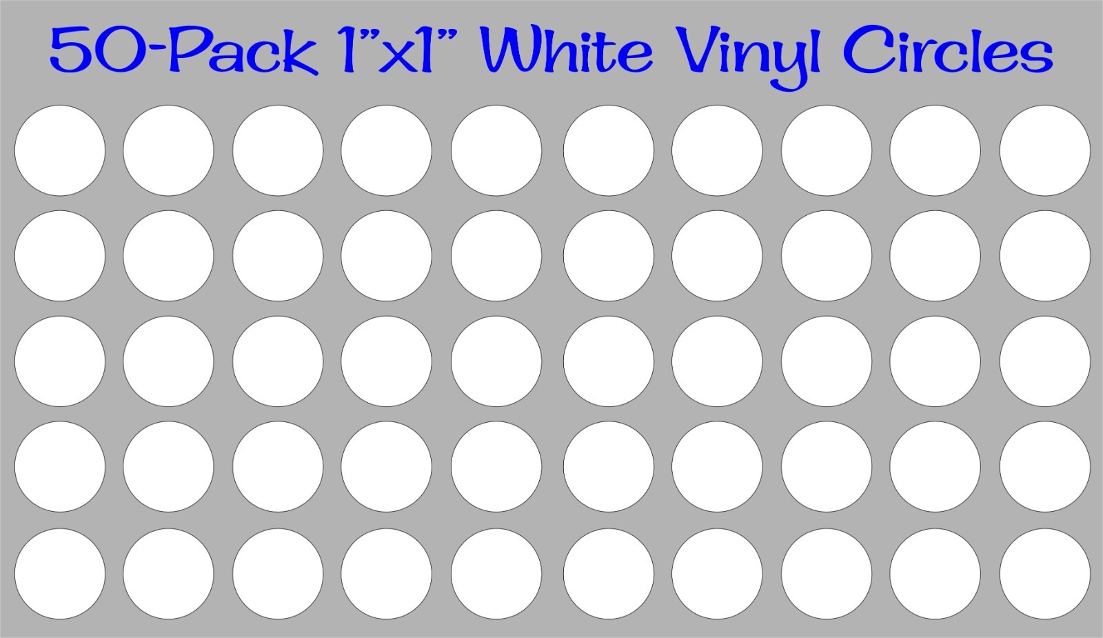 50 pack – 1″x1″ Round White Vinyl Stickers / Decals Circles Polka Dots Die Cut