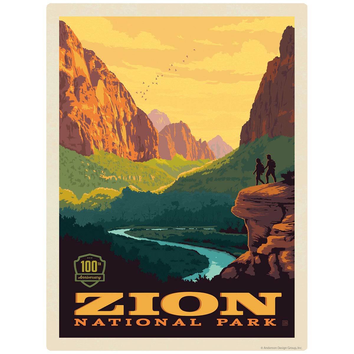 Zion National Park Utah 100th Anniversary Decal Peel and Stick