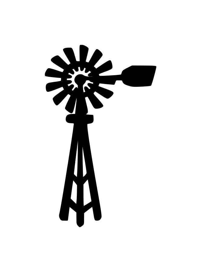 WINDMILL – Vinyl Decal Sticker for Car – Farm Wind Power Mill Clean Energy
