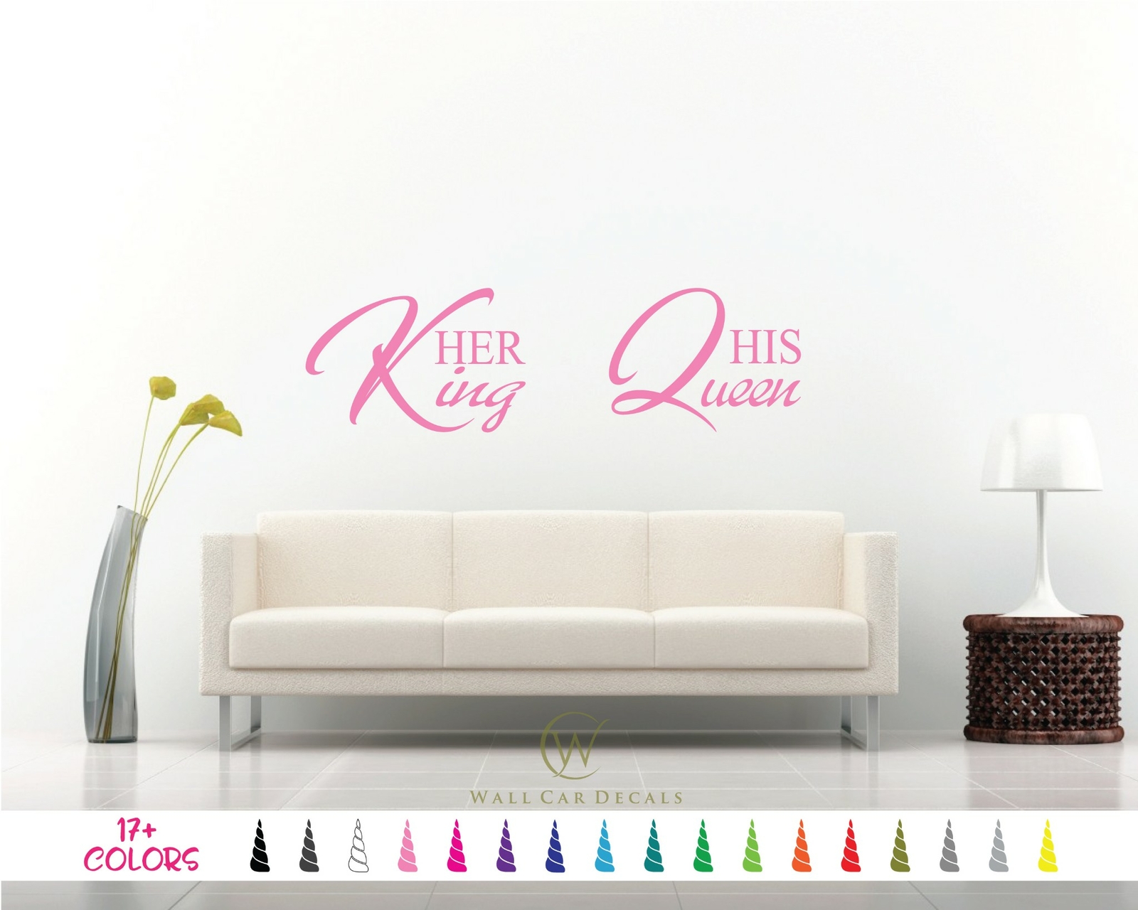 Her King His Queen – Bed Room Wall Quote Vinyl Decal Love Saying Décor Sticker