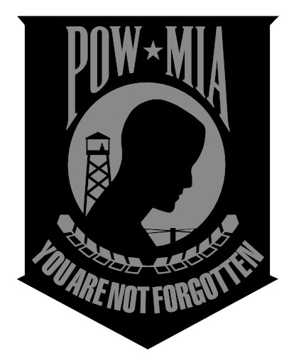 POW/MIA PRISONER OF WAR Vinyl Window Decal Sticker Black & Silver Grey 5″ x 6.3″